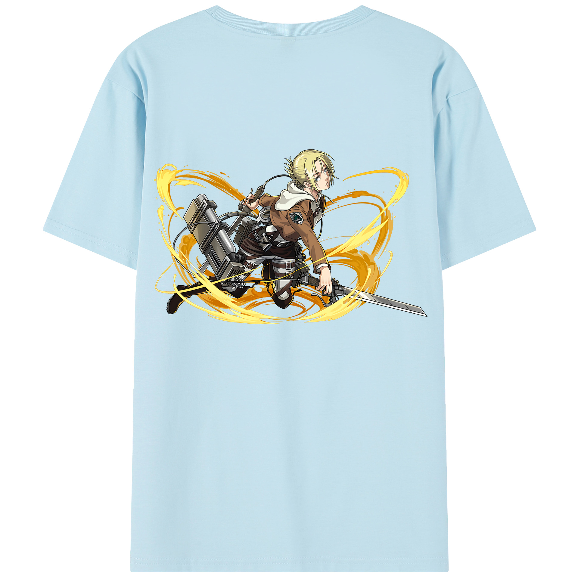 （画像用） 進撃の巨人 アニ・レオンハート Attack on Titan Annie Leonhart 綿100％半袖Tシャツ（背面プリント）